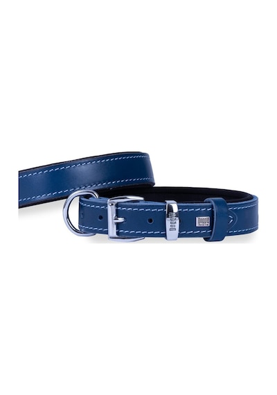 Doggie Konforlu Deri El Yapımı Köpek Boyun Tasması 3 x 42-50 CM Mavi