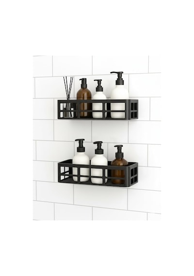 Yapışkanlı Duş Rafı 2 Adet Paslanmaz Banyo Şampuanlık Organizer Delmeden Montaj Geniş Kap Diğer