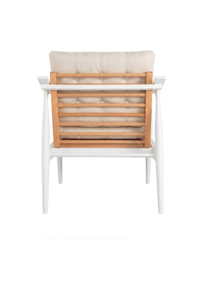 Legno Dual Kolçaklı Ahşap Berjer Beyaz