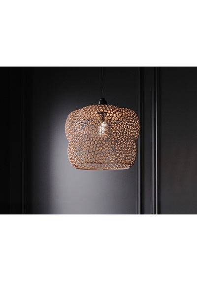 Modern Delikli Metal Sarkıt Avize Dekoratif Tavan Aydınlatması 25x25x20 Cm Kahverengi