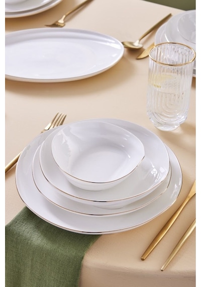 Karaca  Red Carpet Collection Stream Bone Yakamoz 59 Parça 12 Kişilik Yemek Takımı Gold