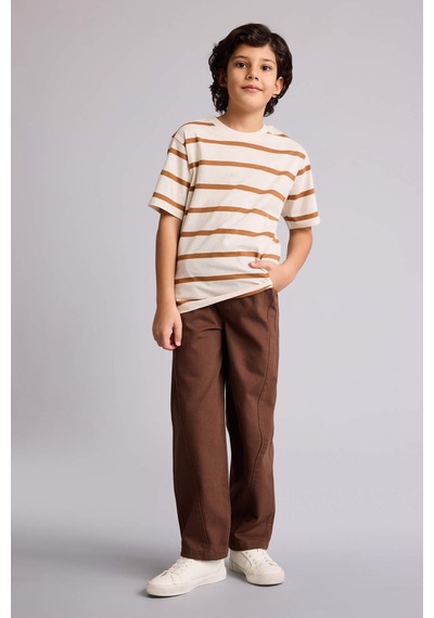 Defacto Barrel Fıt Düz Paça Gabardin Pantolon Erkek Çocuk G8336a826spbn254 Kahve-bn254