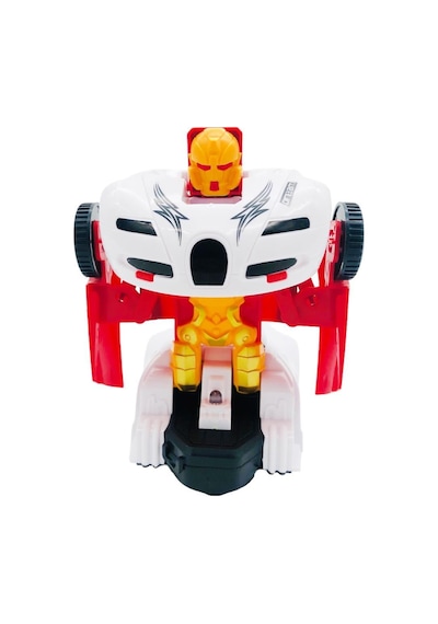 Eğitici Ve Eğlenceli Işıklı Kendinden Robota Dönüşen 15 Cm 2'si 1 Arada Araba Beyaz Oyuncak Araba Çok Renkli