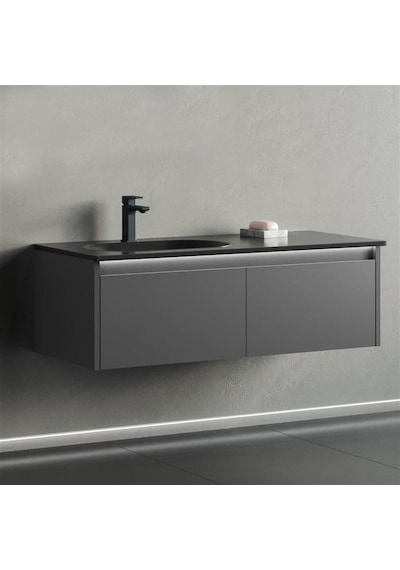 Orka Lisbon 110 Alt Modül + Lavabo Mat Antrasit Diğer Orka Lisbon 110 Alt Modül + Lavabo Mat Antrasit Diğer
