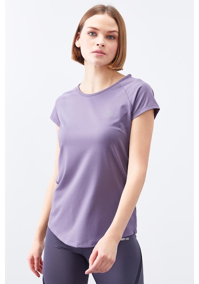 Tommy Life Eflatun Sırt Pencereli Kısa Kol Standart Kalıp O Yaka Kadın T-shirt - 97101 Eflatun