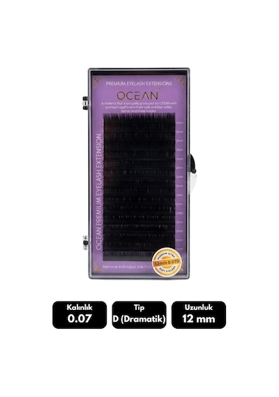 Ocean 0.07d Dramatik Kıvrım 12 Mm Soft Eyelash Doğal İpek Kirpik 16'lı