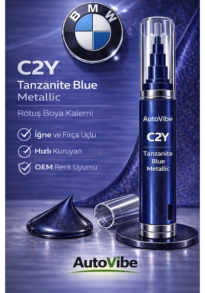 Bmw Rötuş Boya Kalemi C2y Bluestone Blue Metallic Tanzanit Mavi Metalik