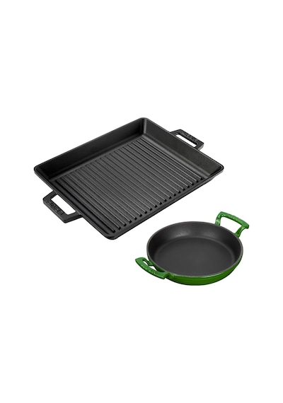 Döküm Izgara Tava 26x32 & 20 Cm Sahan Set - Gerçek Izgara Lezzeti Evde Belirtilmemiş