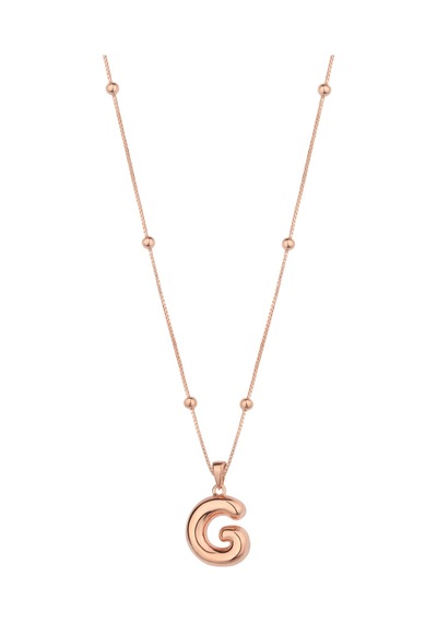 Taşsız Gümüş Tombul Harf - G Harfi Rose Gold