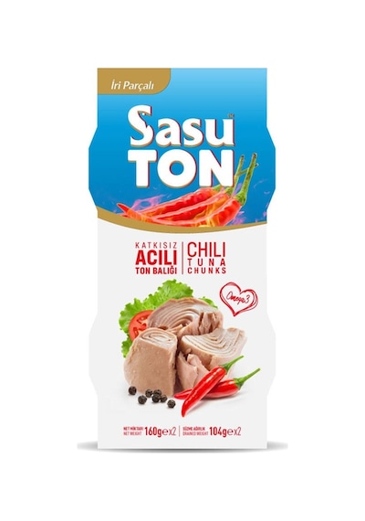 Sasu Blue Acılı Ton Balığı İri Parçalı 12 x 160 G