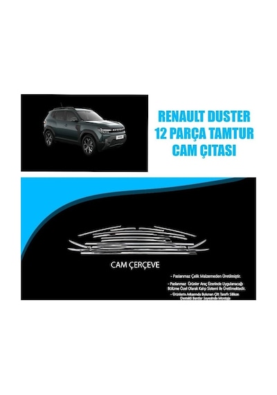 Renault Duster 2024+ 12 Parça Tamtur Krom Cam Çıtası