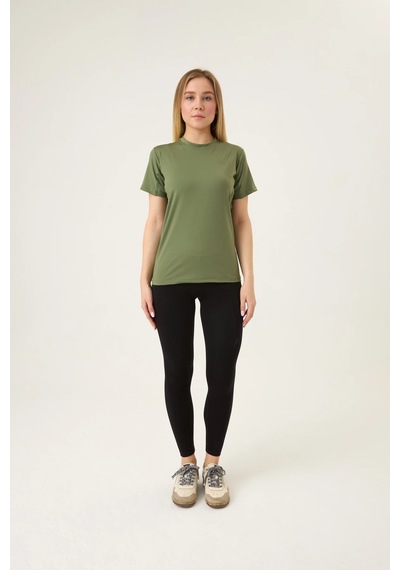 Zoor Kadın Kısa Kol Compression Fitness Gym Spor Body Tshirt Yeşil