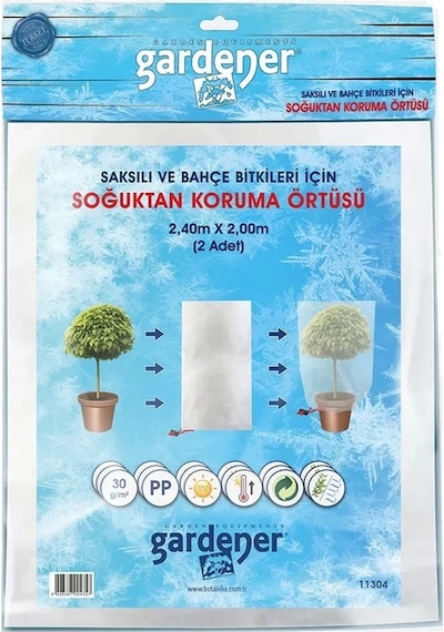 Gardener 11304 Saksılı Bitkiler İçin Soğuktan Koruma Örtüsü 30 G - 2,4 M X 2 M 2 Adet