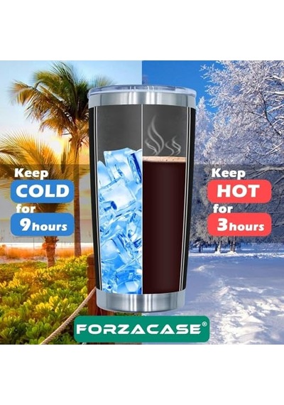 Çift Katmanlı Paslanmaz Çelik Pipet Girişli 600ml Sıcak Soğuk Tutan Bardak Termos Mug - Fc1142 Siyah Genel