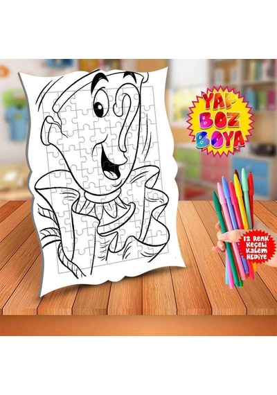 Fincan Kafa Güzel Çirkin Eğitici Boyama Puzzle Tablo Çocuk-386