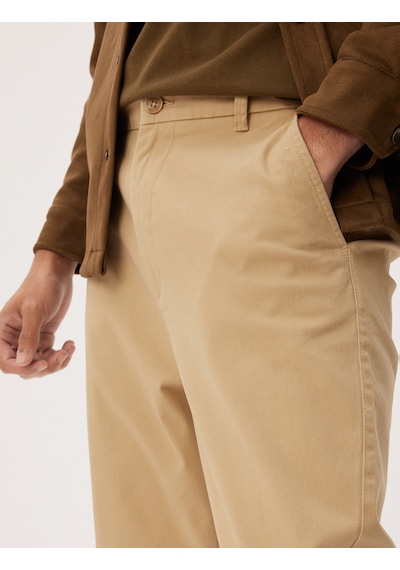 Koton Chino Pantolon Gabardin Cep Detaylı Düğmeli Pamuklu Bej 5wam40038hw Ekru