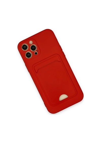 Apple  Uyumlu  iPhone 12 Pro Max Kılıf Kelvin Kartvizitli Silikon Kırmızı,