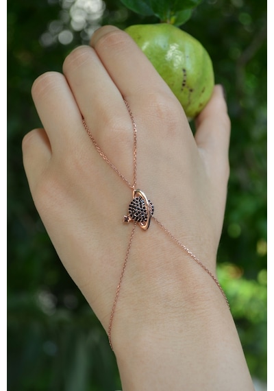 Argentum Concept - Zirkon Taşlı Gümüş Satürn Şahmeran Rose Gold