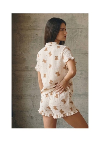 Fit Women Kadın V Yaka Comfort Fit Kar Beyaz Pijama Takımı