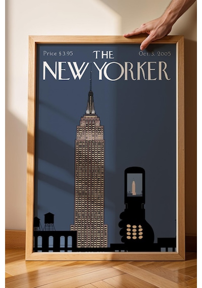 The New Yorker Çerçeveli Tablo October 3 2005 - Pencereden Bir Görünüm Tablosu