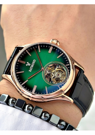 Raymond Diplomat Klips Otomatik Mekanizma Erkek Kol Saati Rose Gold