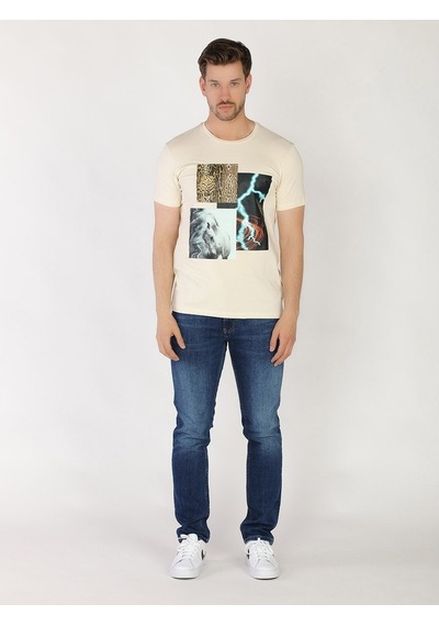 Roberto Cavalli Erkek Tshirt /M.Rob.0421.14020 - Bej