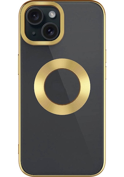 Apple Uyumlu iPhone 15 Tek Kamera Çerçeveli Logo Gösteren Zore Omega Kılıf-rose Gold Rose Gold
