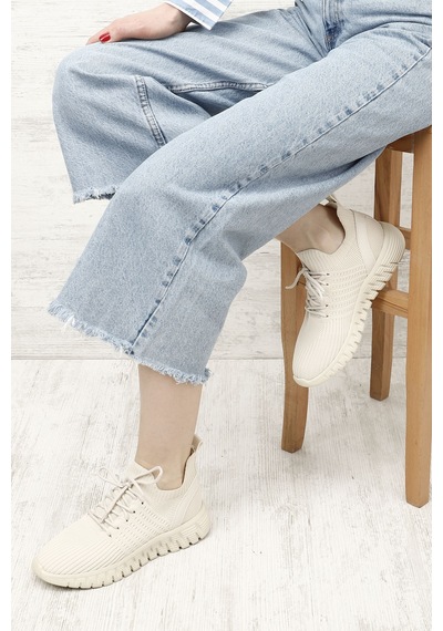 Gönderi(R) Gönderi R Triko Bağcıklı Memory Foam Tabanlıklı Comfort Sneaker Nude