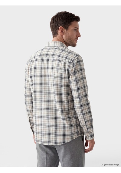 Lcwaıkıkı Classic Ekru Regular Fit Ekose Erkek Gömlek