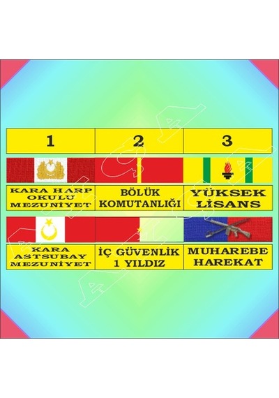 3'Lü Birleştirilmiş Şerit Rozet Çok Renkli