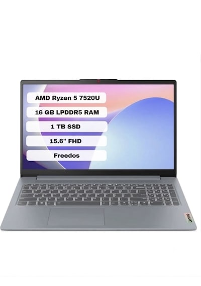 Lenovo IdeaPad Slim 3 15amn8 82XQ012ETX R5-7520u 16 GB 1 TB SSD 15.6" Dos FHD Dizüstü Bilgisayar