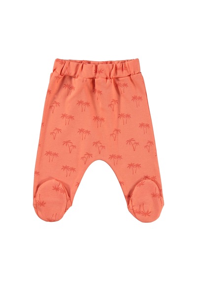 Civil Baby Palmiye Baskılı 2'li Set 1-9 Ay Tek Alt Bebe - Mercan-mint