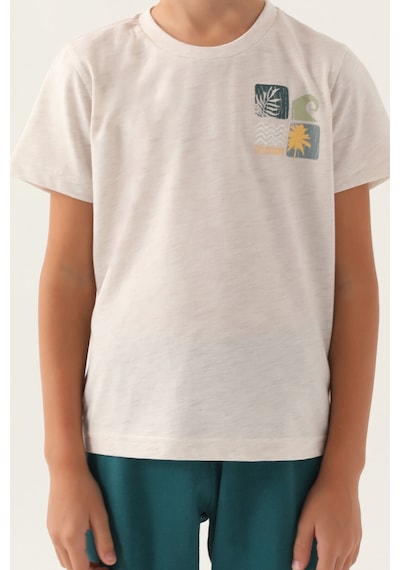 Arnetta Summer Bej Erkek Çocuk Bermuda Takım 5274-42736 Krem Melanj