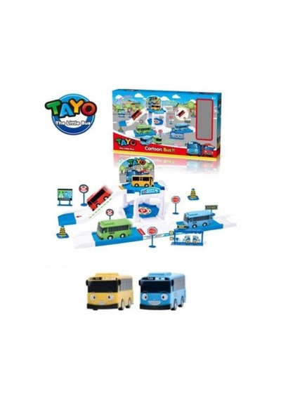 Dev Boy Kaydıraklı Tayo Otopark Seti 2 Otobüs 44 Cm. Diğer