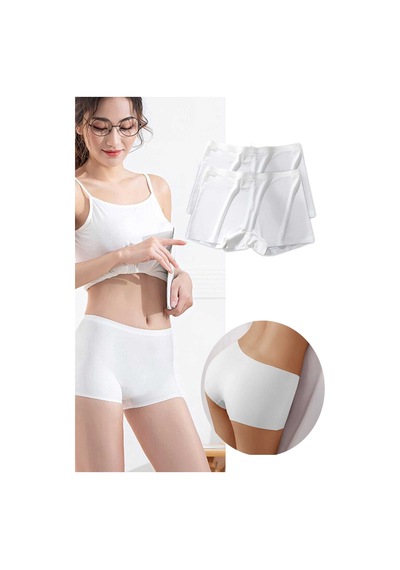 2 Adet Kadın Dikişsiz Görünmez İz Yapmaz Mini Şort Boxer Beyaz Diğer