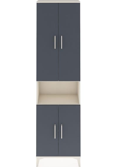 Arges Dolap 3 Raflı 4 Kapaklı Tek Askılı 60x30x221 Aytaşı-antrasit Aytası