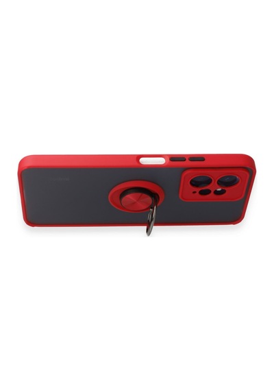 Newface Xiaomi Redmi Note 12 4g Kılıf Montreal Yüzüklü Silikon Kapak - Kırmızı Kırmızı
