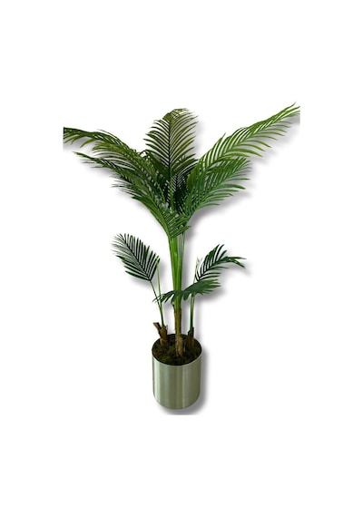 Cihan Çiçekçilik 4 Gövdeli Areka 180 Cm Yapay Ağaç 30x30 Metal Saksı Yeşil