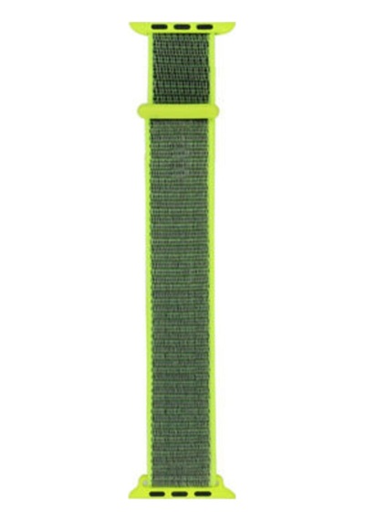 Apple Watch 3 Series 38mm Uyumlu Kordon Spor Loop Silikon Hasır Örgü Neon Green Kordon Kayış