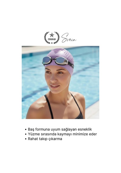Bone Su Geçirmez Kaymaz Silikon Yüzücü Bonesi Yüzme Şapkası Uzun Saç Yetişkin Esnek Havuz Deniz Çok Renkli