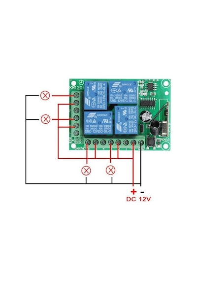 4 Kanal 12V Uzaktan Kumandalı Rf Modülü Alıcı Verici