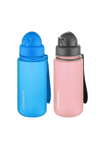 Uzspace 2'li Pipetli Tritan Matara Seti 400 Ml Fiftyfifty -3024seta Mavi - Pudra
