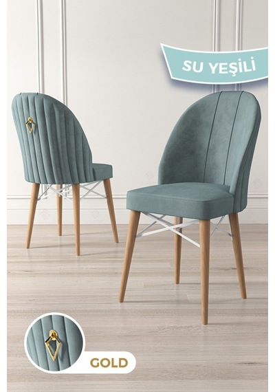Canisa Concept Ritim Serisi 1.sınıf Babyface Kumaş Doğal Ahşap Ayak Beyaz Kafesli 1 Adet Su Yeşili Sandalye Sandalye Su Yeşili Ayaklar Doğal Ahşap