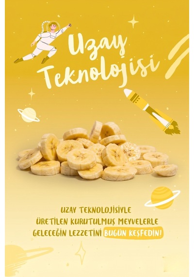 Drynex Freeze Dried Muz Dondurularak Kurutulmuş Çıtır Atıştırmalık Meyve Cipsi Şekersiz Glutensiz Vegan 20 G
