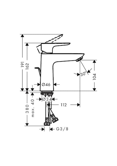 Hansgrohe Hg Talis® E Tek Kollu Lavabo Bataryası 110 Mat Siyah