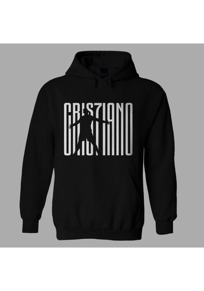 Startmore Oversize Unisex Siyah Cristiano Ronaldo Hoodie Siyah