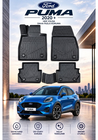 Ford Puma 2020+ Aracınıza Özel Üretim Havuzlu Paspas Takımı A+ -mod-