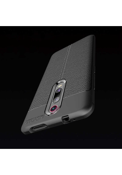 Redmi K20 K20 Pro Deri Görünümlü Kamera Korumalı Silikon Kılıf