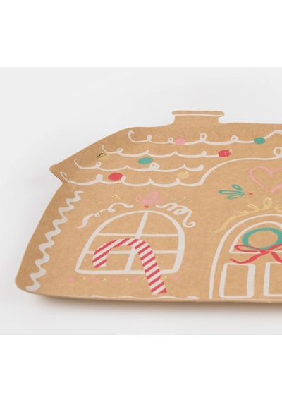 Meri Meri - Gingerbread House Plates - Zencefilli Kurabiye Tabak 8'li