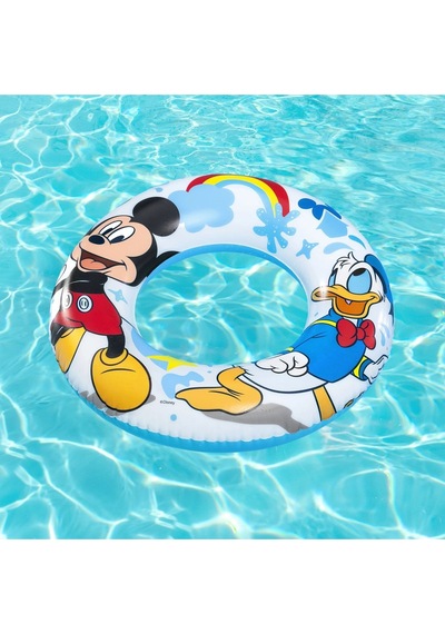 Mickey Mouse Disney Figürlü Deniz Havuz Çocuk Yüzücü Simit - 3 - 6 Yaş Arası - 56 Cm Açık Pembe